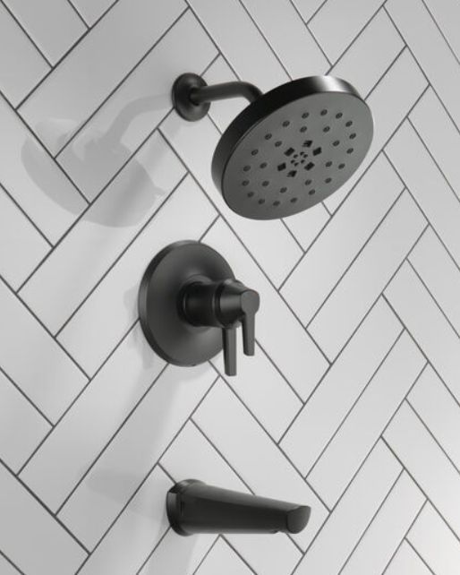 Delta Galeon® 17T S Matte Black Tub Shower Trim with UltraSoak-1