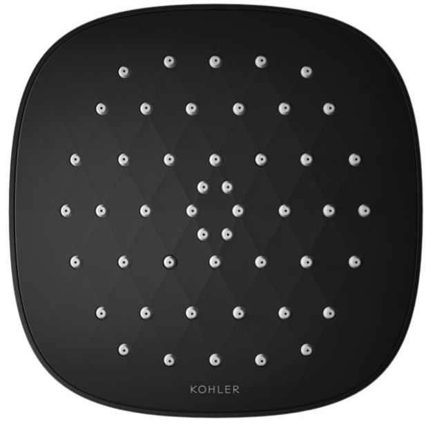 KOHLER® Cinq® Matte Black 2.5 GPM Square Single-Function Filtered Showerhead-4