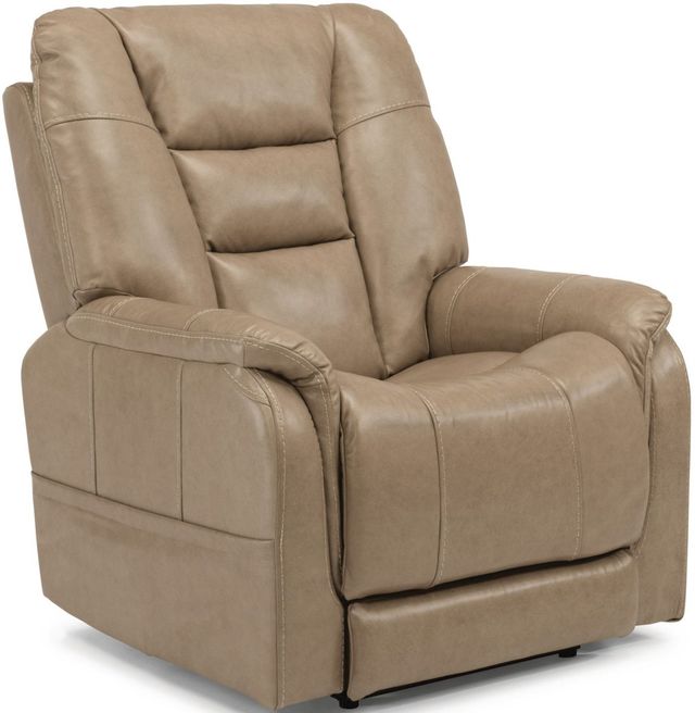Flexsteel® Theo Light Brown Power Recliner with Power Headrest and Lumbar-0