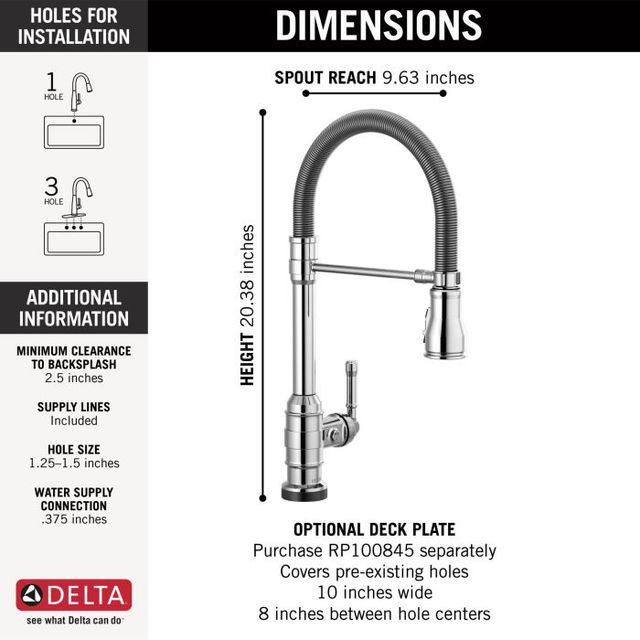 Delta Broderick® Chrome Single Handle Faucet with Touch2O® Technology-1