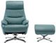 BarcaLounger© Adler Capri Blue Pedestal Recliner and Ottoman-0