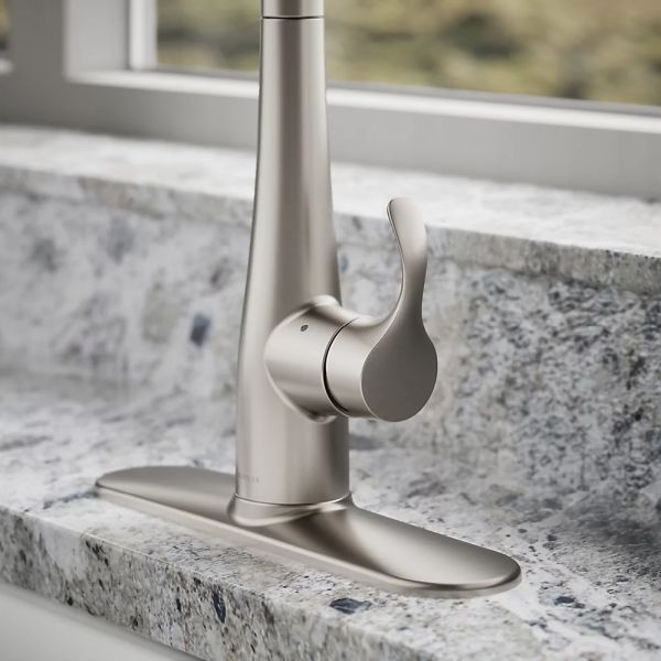 KOHLER® Simplice® Vibrant Stainless Touchless Kitchen Sink Faucet with 3-Function Sprayhead-4