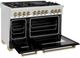 ZLINE Autograph Edition 48" Stainless Steel Pro Style Dual Fuel Range with Black Matte Door-1