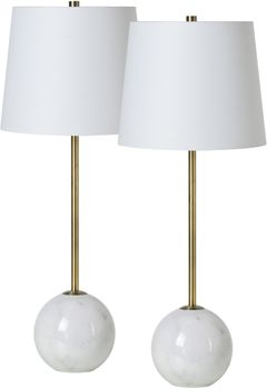 Ensemble de deux lampes de table Naomi blanc/laiton de Renwil®