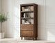 International Furniture Direct Savia Brown 2-Drawer Bookcase-1