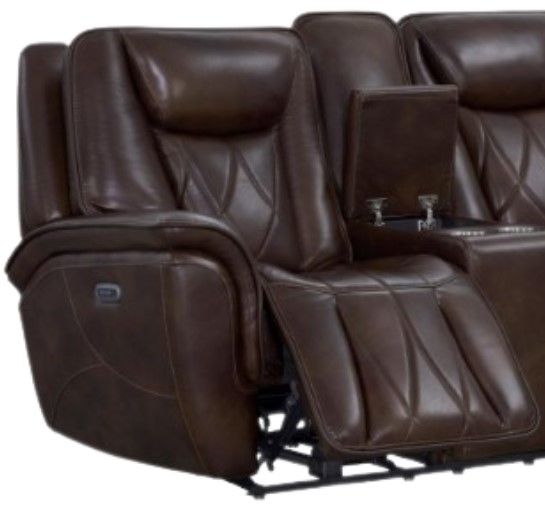 Corinthian Furniture Jordan Carmel Power Headrest Reclining Loveseat with Console-2