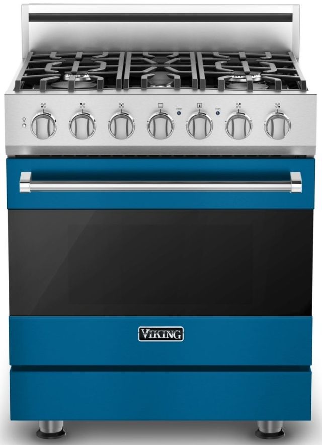 Viking® 3 Series 30" Alluvial Blue Freestanding Liquid Propane Range-0