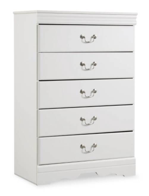 Signature Design by Ashley® Anarasia 5-Piece White Queen Sleigh Bed Set-3