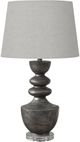 Monarch Specialties Inc. Grey Resin Table Lamp with Grey Shade-0