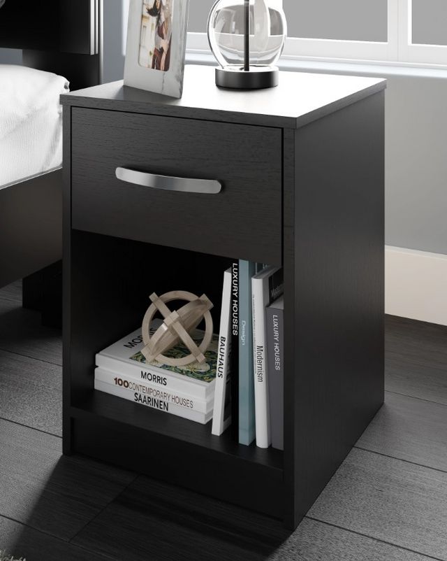 Signature Design by Ashley® Finch Black 1-Drawer Nightstand-4