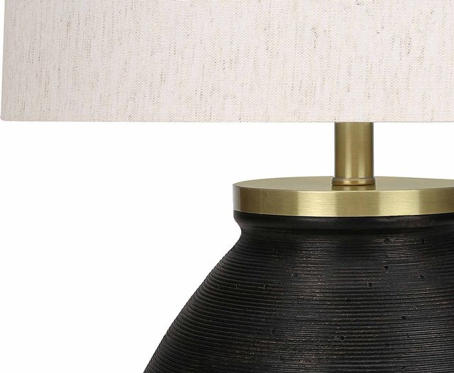 Monarch Specialties Inc. 25"H Black Concrete Table Lamp-2