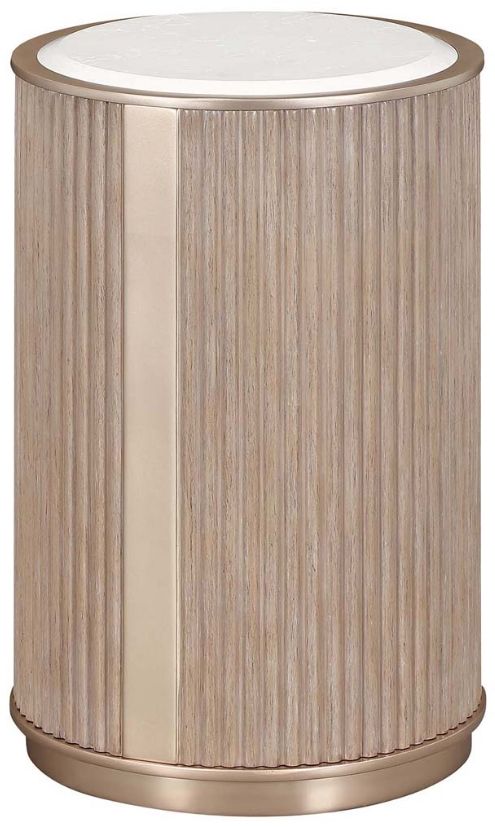 Michael Amini® West Kensington Sea Salt Caramel Chairside Table-1