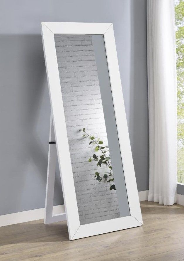 Coaster® Cadence White High Gloss Full Length Mirror-1