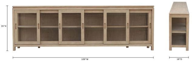 Nest Home Collections Ledger Brushed White 6-Door Long Cabinet-1