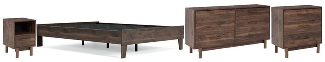 Signature Design by Ashley® Calverson 4-Piece Mocha Full Platform Bed Set-0