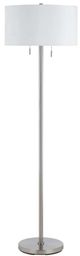 Cal® Lighting & Accessories Calais Brushed Steel/White Floor Lamp-0