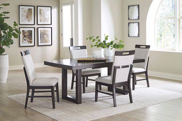 Signature Design by Ashley® Neymorton 5-Piece Dark Grayish Brown/Light Gray Upholstered Dining Set-1