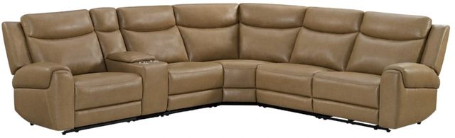 Parker House® Momentum 6-Piece Cashew Power Reclining Modular Sectional with Power Headrest, Heat Massage, and Speaker-0
