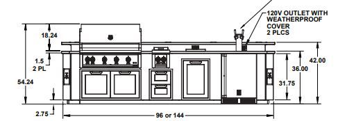 Hestan® GE Series 12' Stainles Steel Outdoor Living Suite with Egg Shaped Smoker/Grill, Beer Dispenser and Bar-1