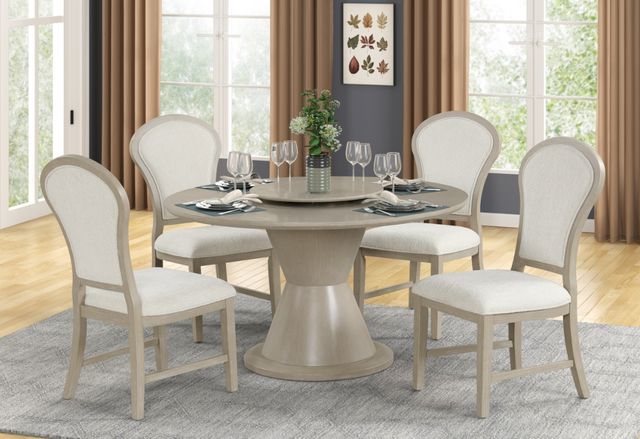 New Classic® Home Furnishings Gwendolyn Cerused Taupe Dining Side Chair-1
