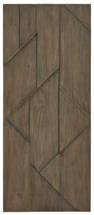 Uttermost® Hanoi Brass/Walnut Geometric Wood Wall Panel-0