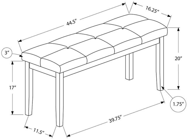 Monarch Specialties Inc. Brown/Grey Fabric Bench-1