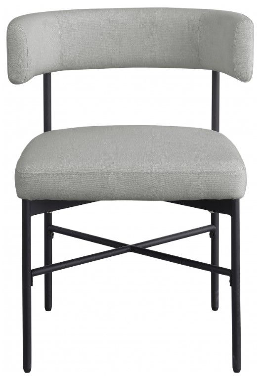 Meridian Furniture Rivage Gray/Matte Black Upholstered Dining Side Chair-1