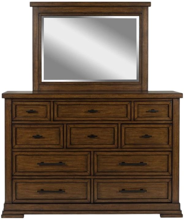 Signature Design by Ashley® Taffenbrook Medium Brown Dresser and Mirror-1