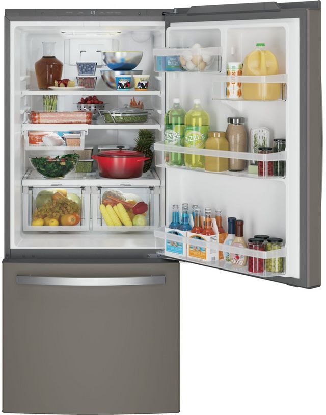GE® 30 in. 21.0 Cu. Ft. Slate Bottom Freezer Refrigerator-3