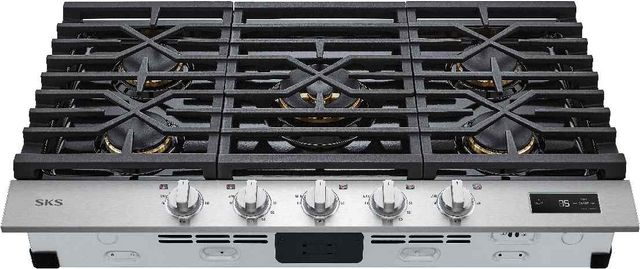 Signature Kitchen Suite 36" Stainless Steel Natural Gas Cooktop with Black Porcelain Coated Burner Pan-2