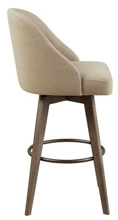 Ollix by Madison Park Pearce Sand Bar Stool with Swivel Seat-1
