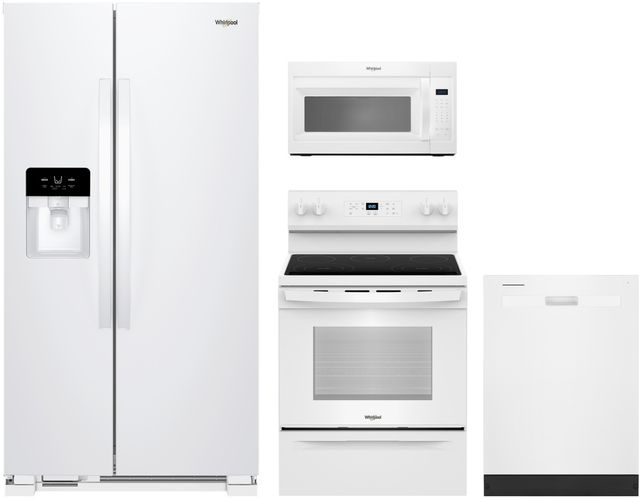 Whirlpool® 4 Piece White Electric Kitchen Package-0