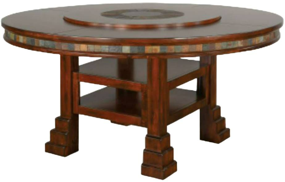 Sunny Designs™ Santa Fe Dark Chocolate Round Table with Lazy Susan