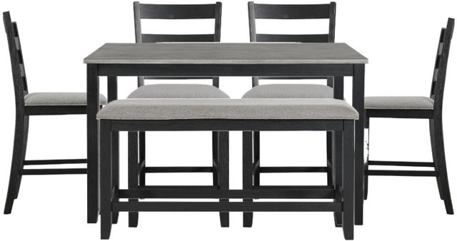 Elements International Martin 6-Piece Black Counter Dining Set-0