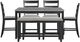 Elements International Martin 6-Piece Black Counter Dining Set-0