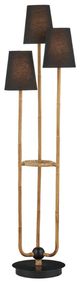 Currey & Company Satin Black Triptych Floor Lamp-1