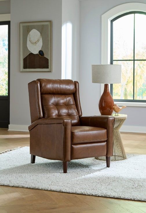 England Furniture Customizable Leather Holland Manual Recliner-3
