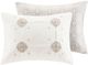Olliix by Madison Park 4 Piece Ivory Full/Queen Malia Embroidered Cotton Reversible Duvet Cover Set-2