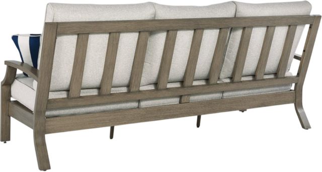 Signature Design by Ashley® Rainier Ranch Beige/Brown Aluminum/Fabric Outdoor Sofa with Cushion-3