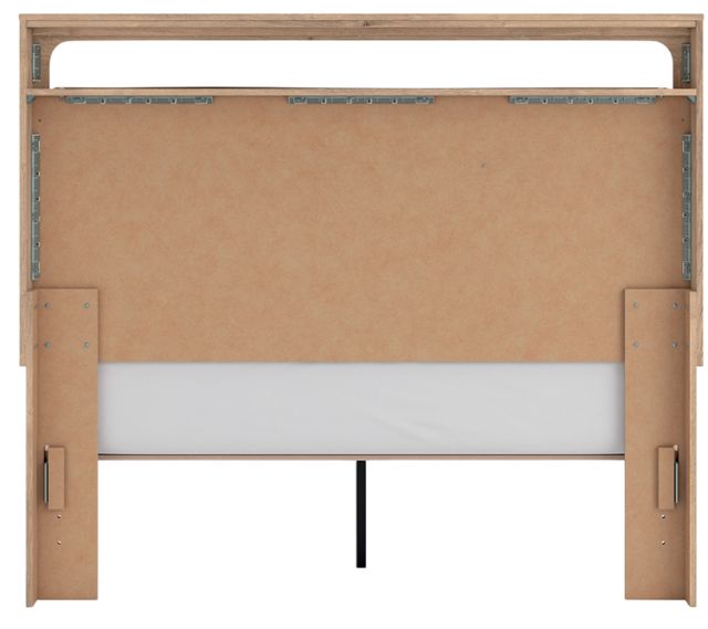 Signature Design by Ashley® Hollymount Tan King Upholstered Platform Bed-3