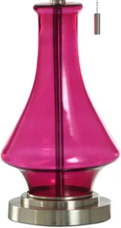 Stylecraft Austin Allen James Fuchsia Festival/Stainless Steel Glass Table Lamp-1