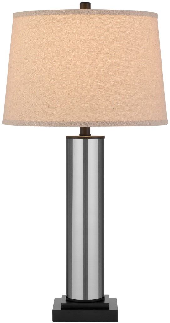 Cal® Lighting & Accessories Column Style 2-Piece Black Table Lamp Set-1