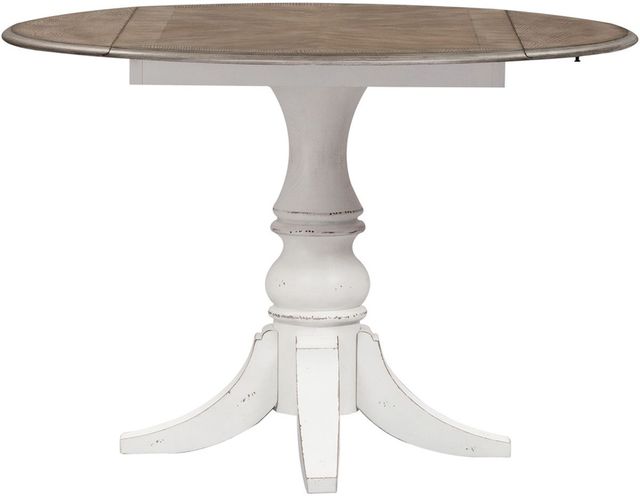 Liberty Furniture Magnolia Manor 5-Piece Antique White/Weathered Bark Drop Leaf Dining Set-1