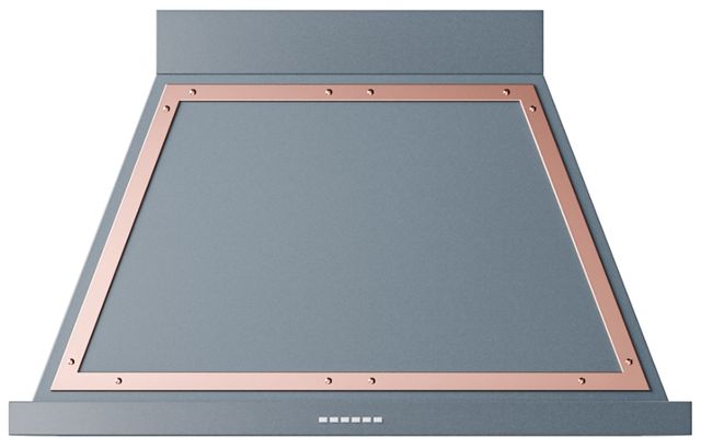 Ilve® Nostalgie II Noblesse 40'' Blue Gray Wall Mounted Range Hood with Copper Trim-0