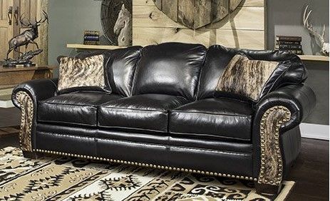 Marshfield Furniture McKinley (Leather) Black Sofa-0