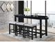 Mazin Furniture Connected 4-Piece Black Counter Height Dining Set-1
