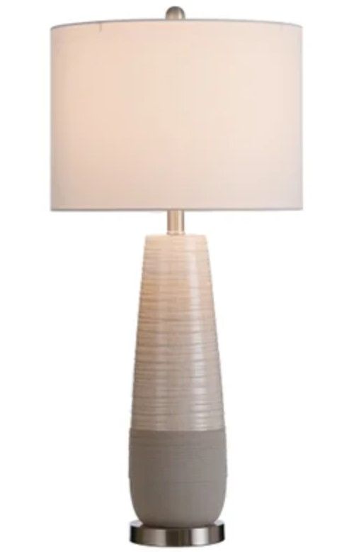 Stylecraft Evian Gray/Ivory/White Table Lamp-1