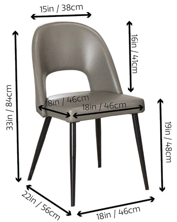 Cramco Pluto Matte Black/Mushroom Dining Side Chair-2