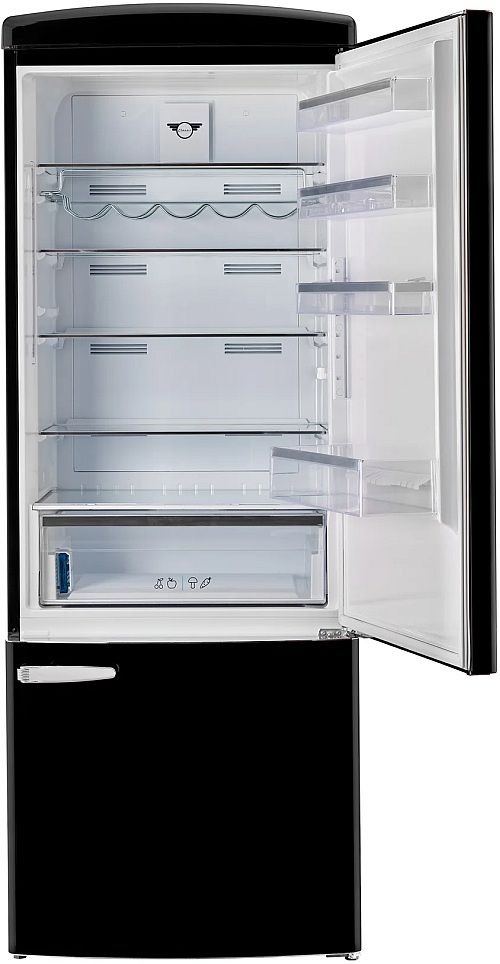 Unique Appliances Classic Retro 28" 17 Cu. Ft. Midnight Black Counter Depth Bottom Freezer Refrigerator-4