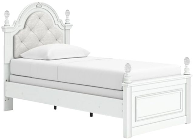 Signature Design by Ashley® Kozlani White Twin Upholstered Panel Bed-0